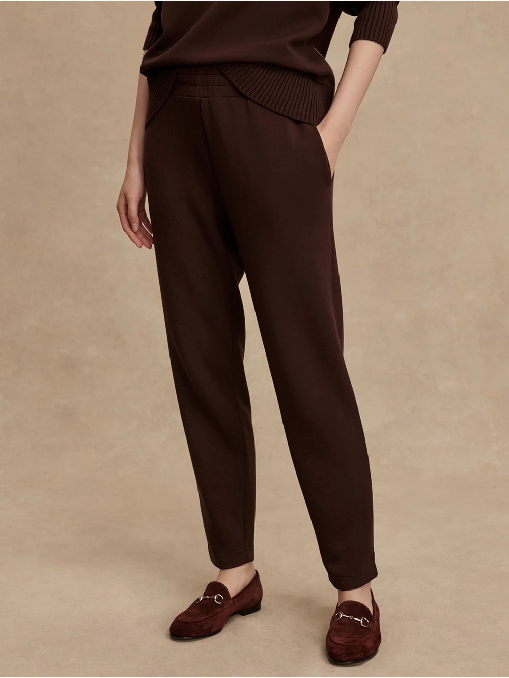Varley Slim Pant Coffee Bean DoubleSoft Tapered Jogger Sweatpant M NWOT